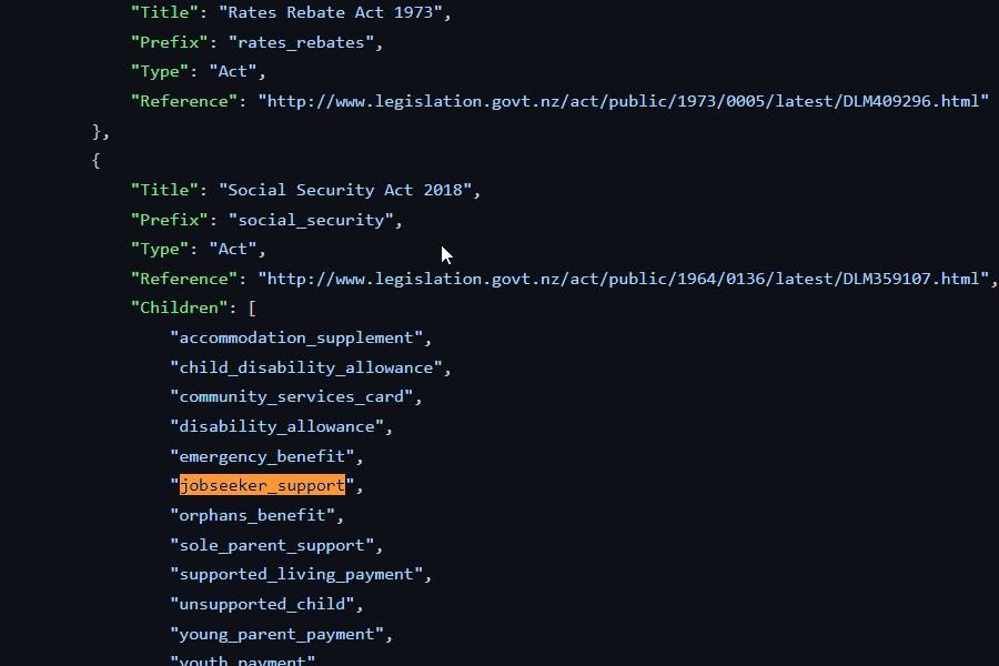 OpenFisca Aotearoa structure.json file